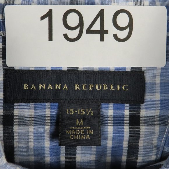 Banana Republic* Men's Long Sleeve Button Down Curved‎ Hem Pocket Shirt~ Medium - Picture 3 of 12